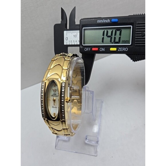 Jules Jurgensen Women Gold Tone Diamond Accent MOP Dial Quartz Watch New Battery main image 10
